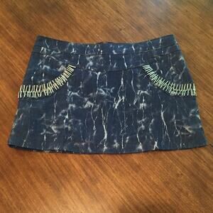 TOV Holy Denim Super Mini Skirt